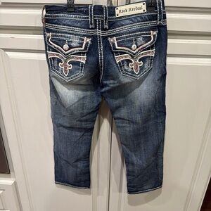 Rock Revival Denim Capri with Embroidered Back Pockets 32